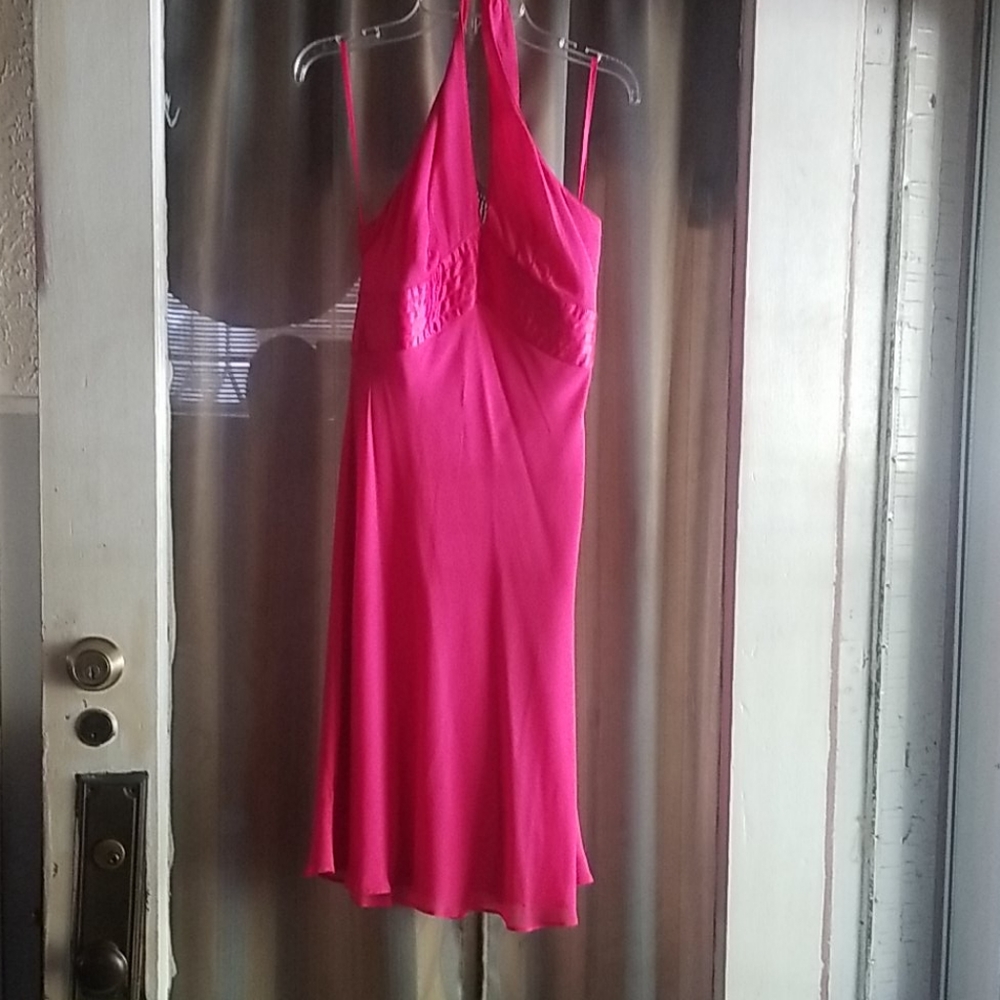 Express fuchsia back out summer dress